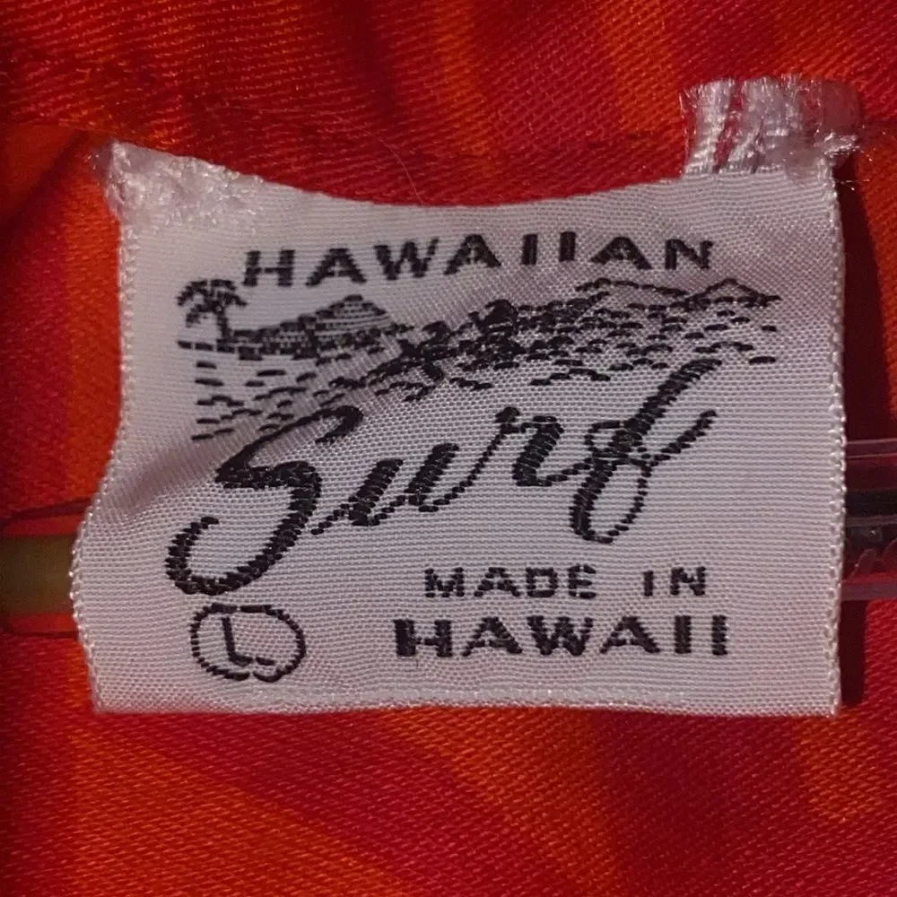 Pacific Hawaiian Surf Wm’s Sz Lrg Orange Red Tropical 1970’s Parachute Dress